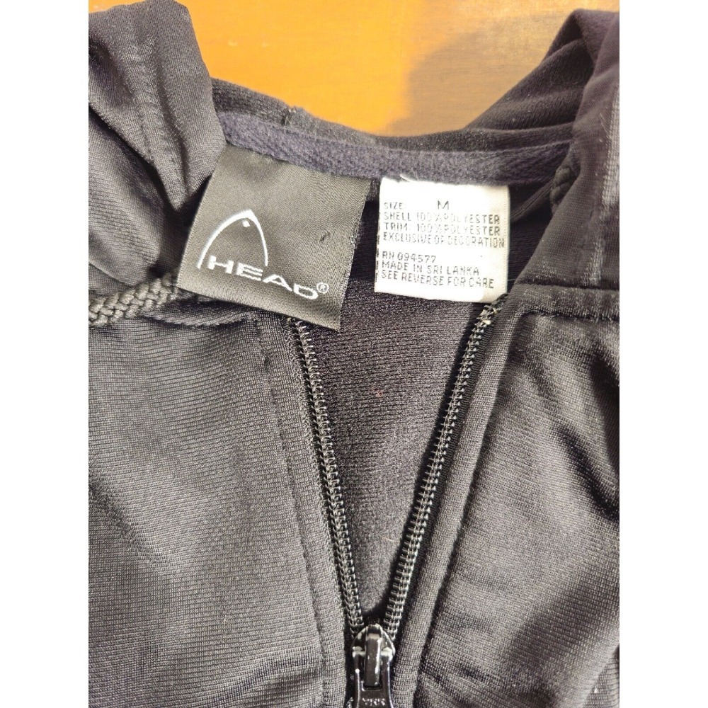 Head Hooded Performance Jacket Black Full Front Zipper  Pockets Mens Size Medium